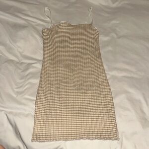 Wilfred Tan and White Checkered Mini Dress